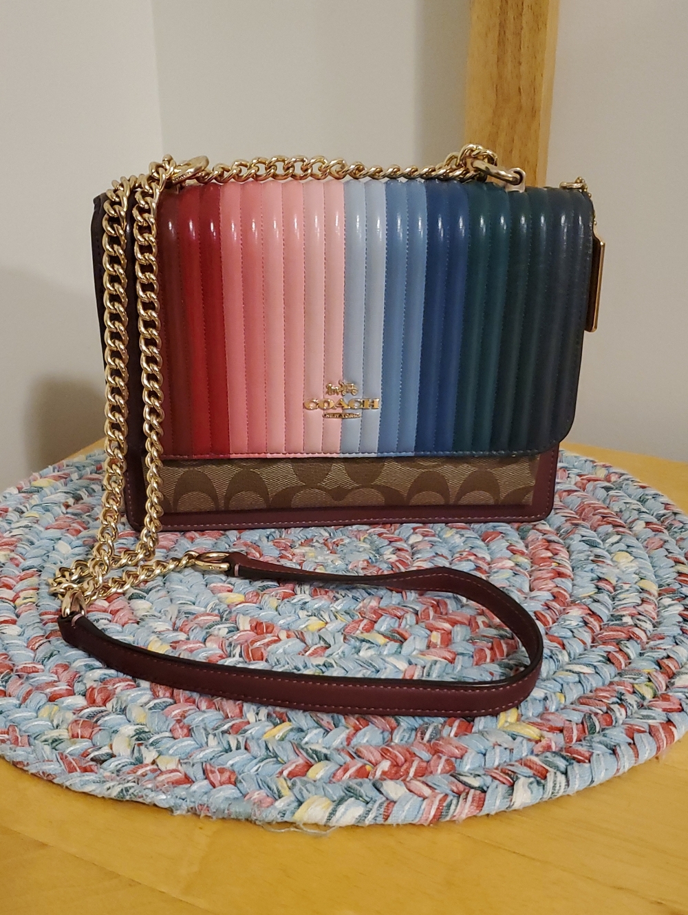 Coach Klare Rainbow Quilted Shoulder or Crossbody Bag ... Beautiful Condition